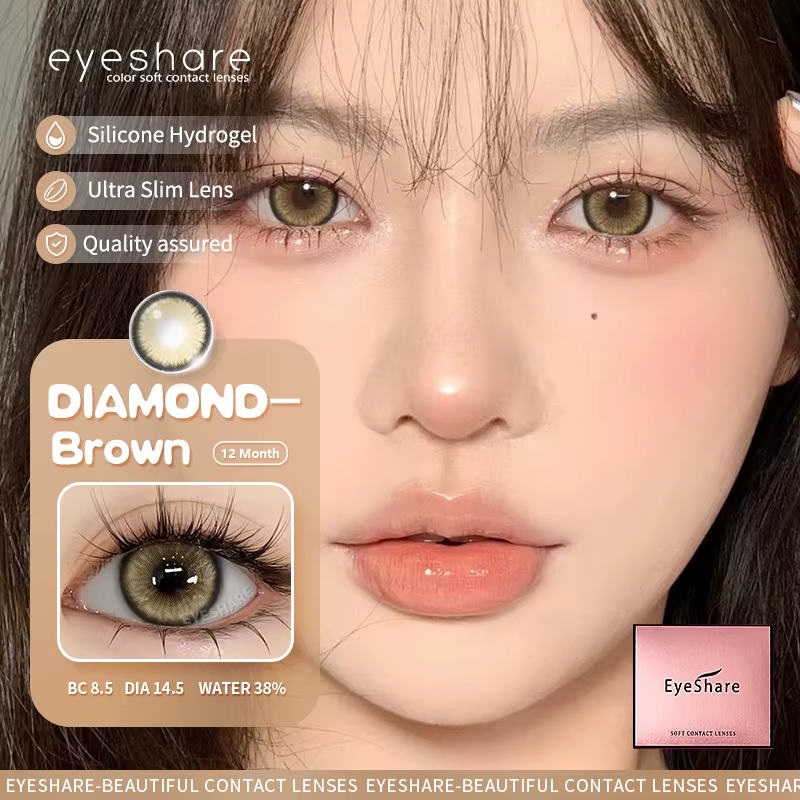 EYESHARE lentilles de Contact de couleur naturelle 0 ~-10.00 degrés avec dioptries Prescription marron gris myopie