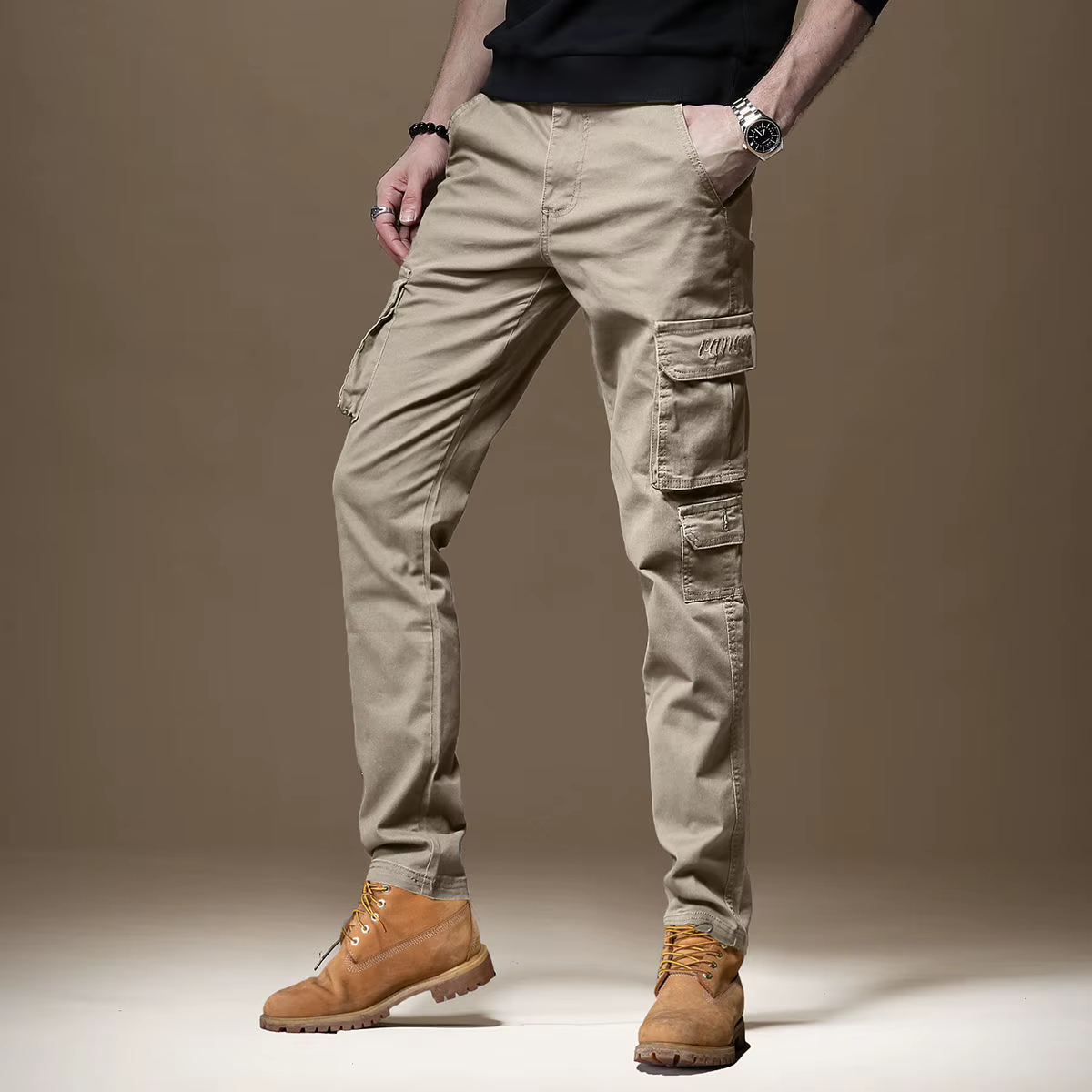 Pantalon cargo crayon pour homme, poche, mince, maigre, multipoches, luxe, nylon décontracté, rue, adt, fjMulti, Harajuku