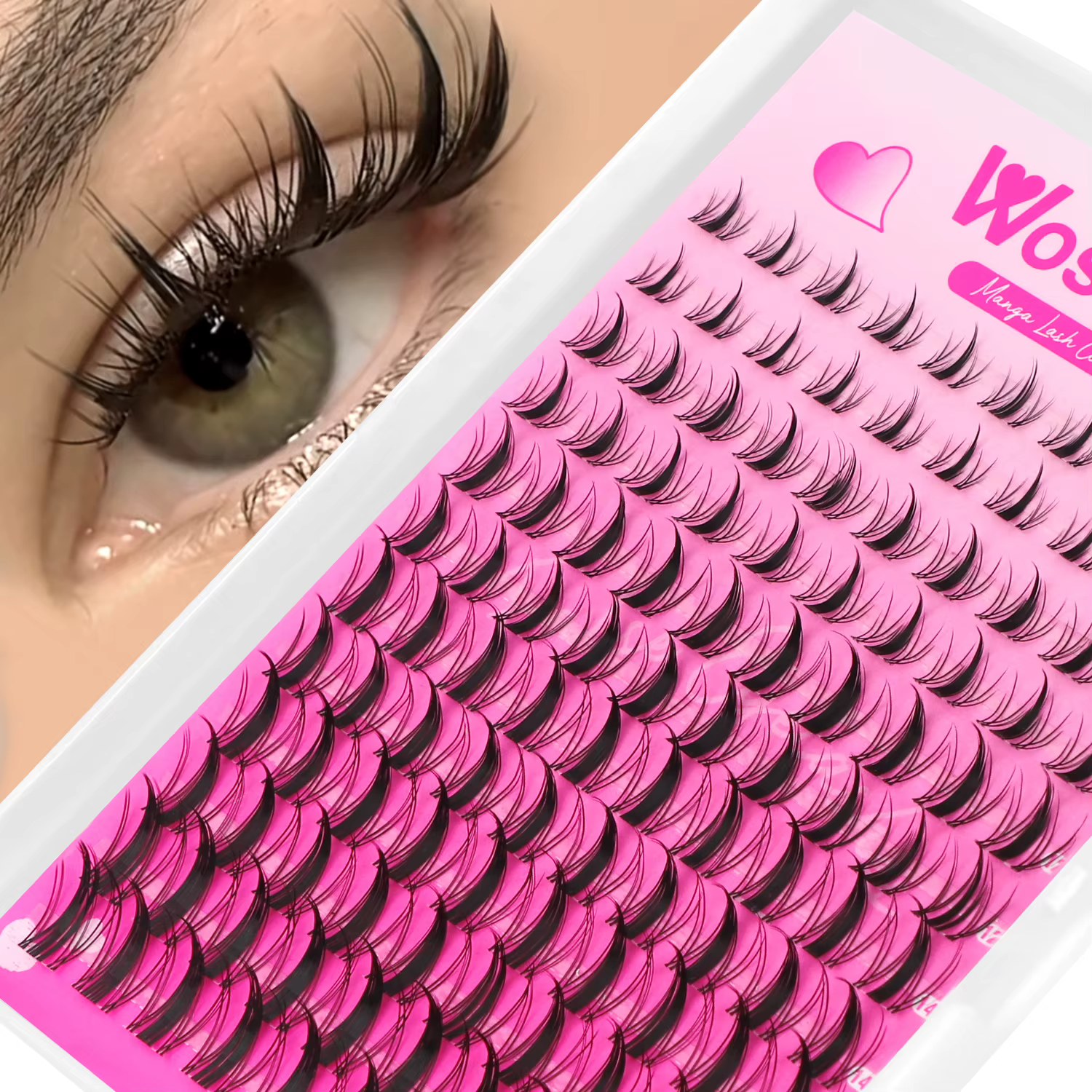 WOSHEER – Kit de grappes de cils Manga