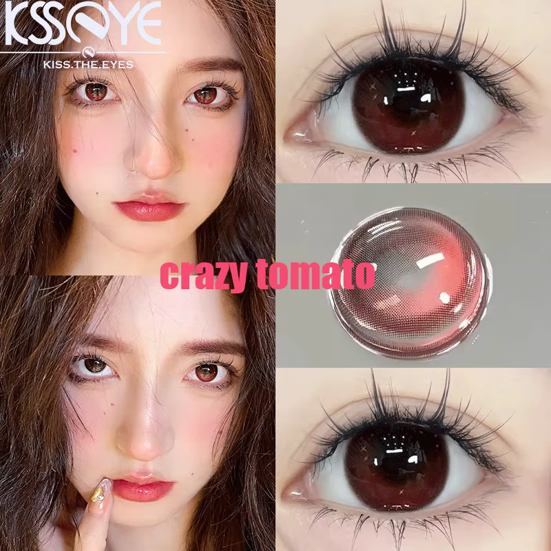 Kisseye 2 pièces nouveau style Contacts coloré degré de myopie lentille confortable et douce beauté des yeux élève expédition rapide annuelle