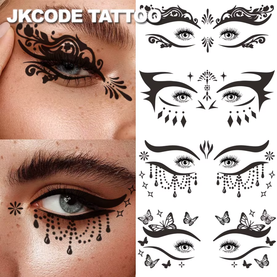 Autocollants de tatouage pour les yeux Ramadan-Party-Eye Shadow - 4 types de kits de fards à paupières