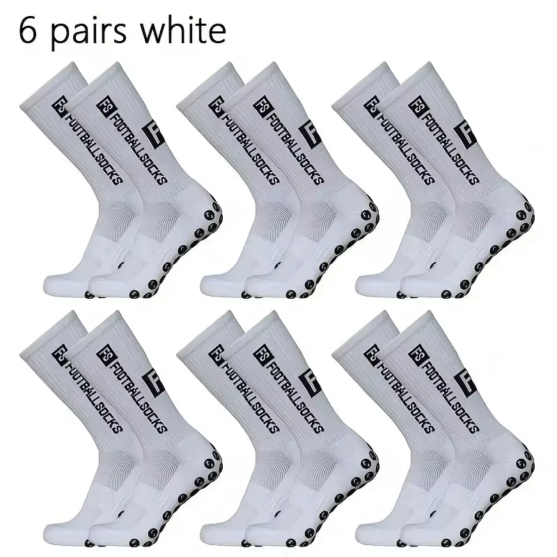 6 paires de chaussettes de Football respirantes pour hommes et femmes, chaussettes de Sport antidérapantes à fond en Silicone, chaussettes de Baseball, de Sport en plein air, de Yoga