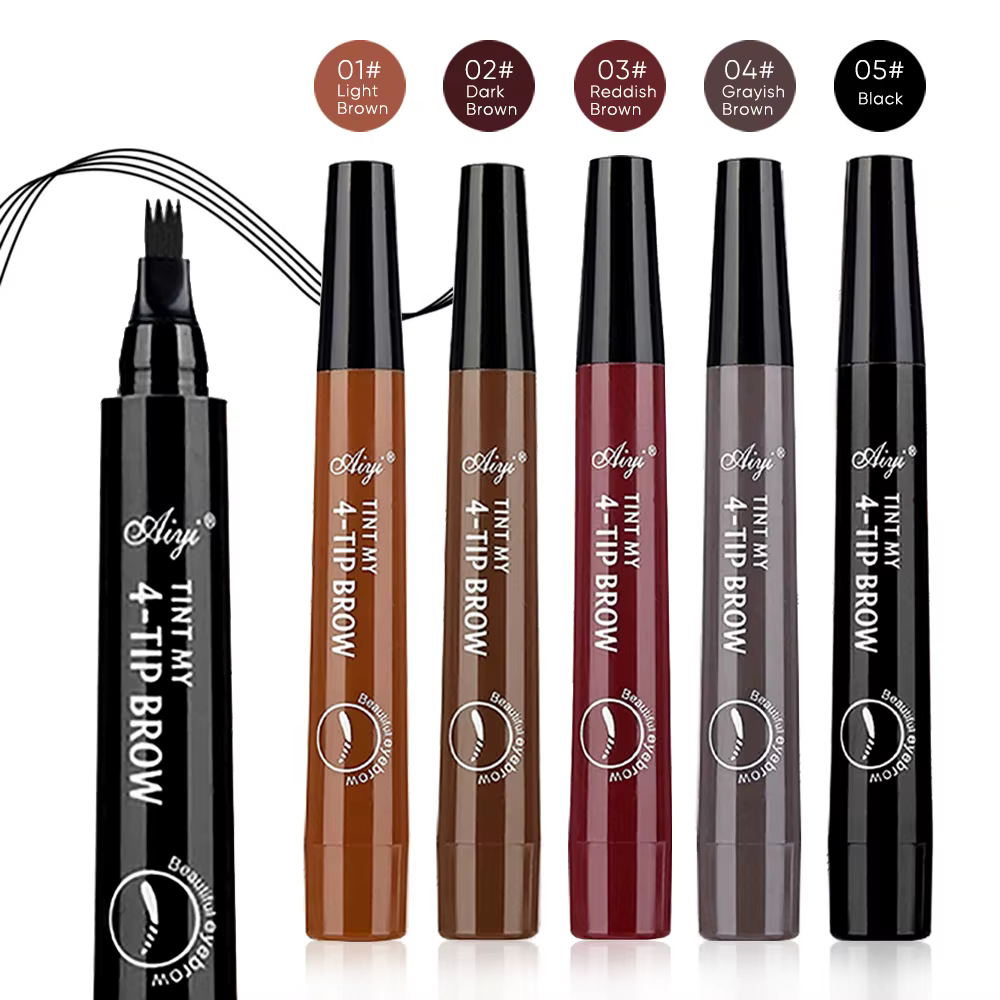 Stylo à sourcils étanche à 4 pointes fendues
