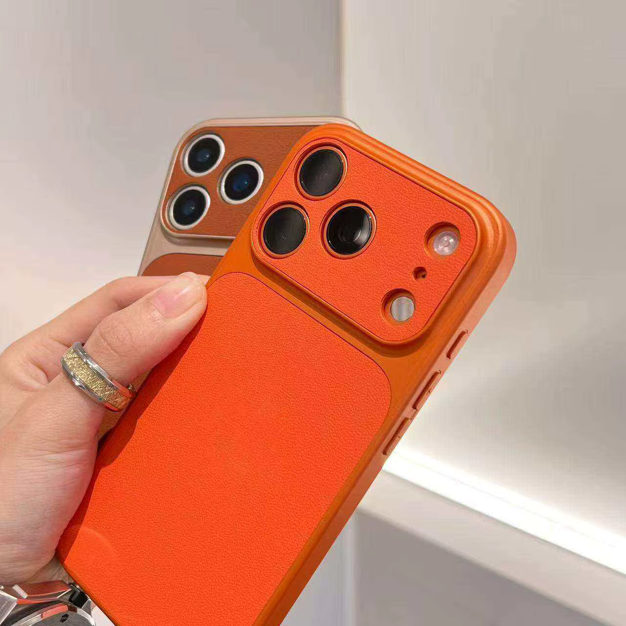 Coque de téléphone de luxe nouvelle texture peau d'orange pour iPhone 17 Pro Max 16 15 14 13 12 11 Pro Max Plus, cadre souple rétro antichoc