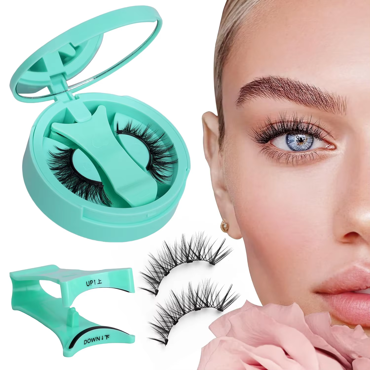 Faux cils naturels avec pince à épiler