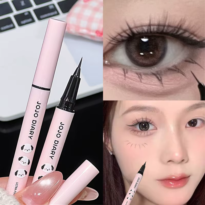 Stylo Eyeliner Liquide Ultra Fin 3 Couleurs Noir Imperméable Marron Effet Nacré Maquillage Yeux Grands et Lisses Séchage Rapide Cosmétique Femme