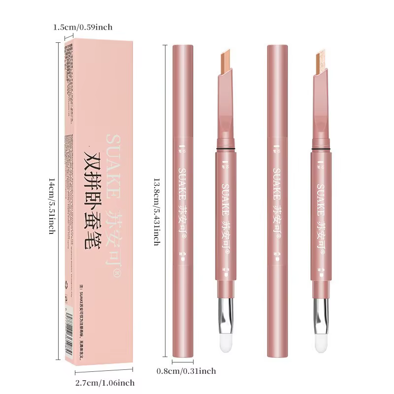 Crayon illuminateur Aegyo Sal waterproof naturel double couleur pour les yeux, effet « silkworm », contour et highlighter pour le maquillage des yeux