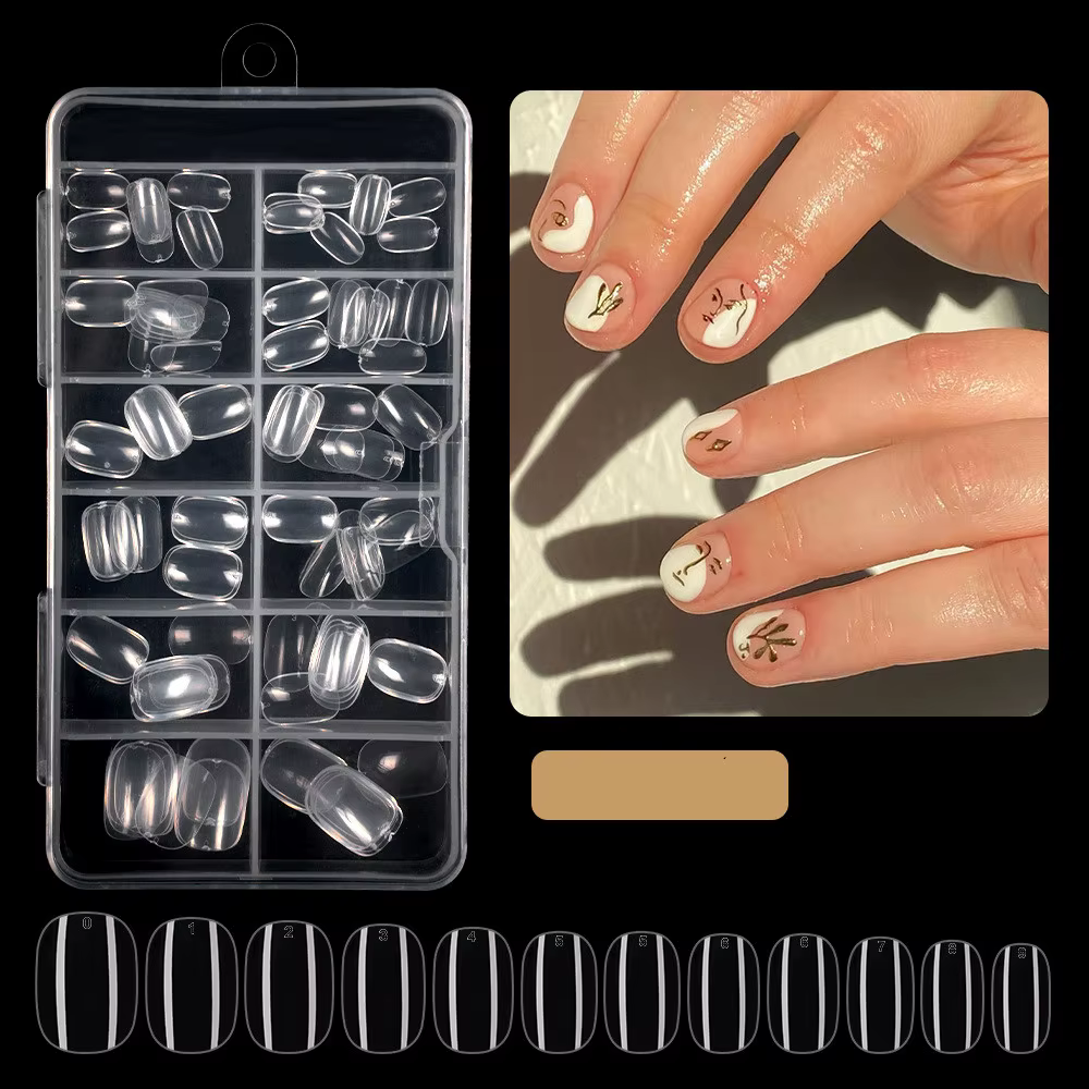 100 pièces enfant ongles faux ongles acrylique Nail Art clair Transparent Nature couleur couverture complète ongles conseils