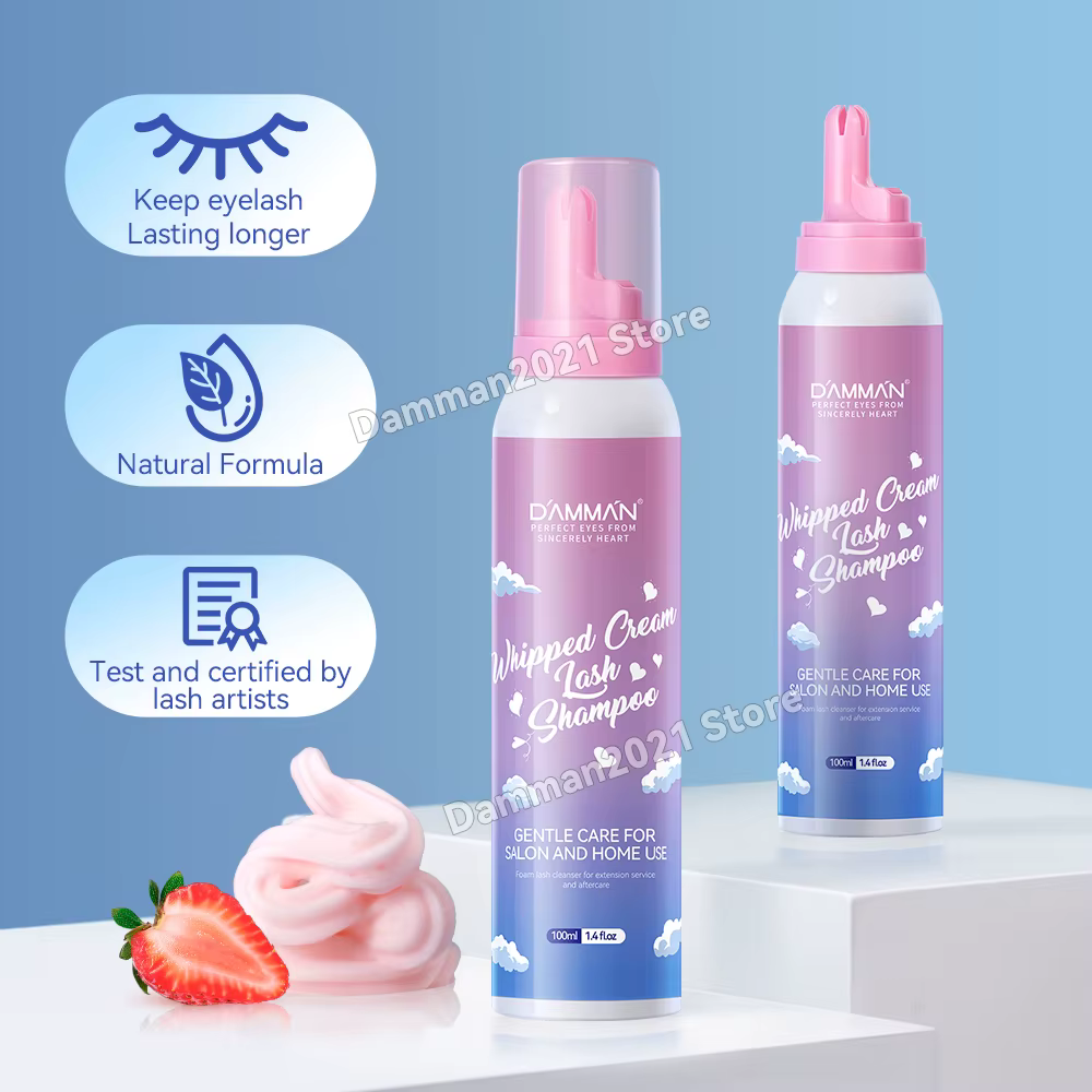 Damman 100ML Extension de cils shampooing crème Mousse nettoyant