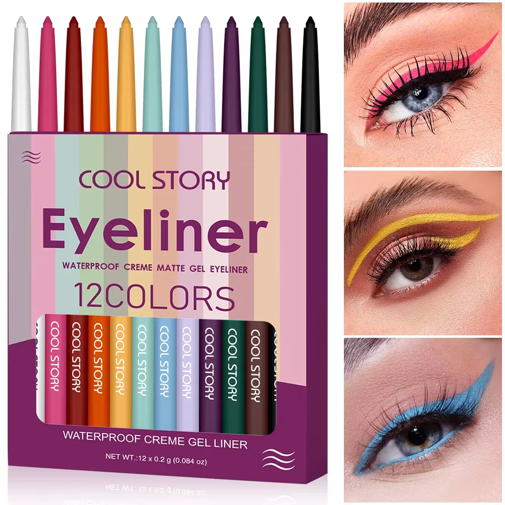 Ensemble d'eye-liners imperméables 12 couleurs