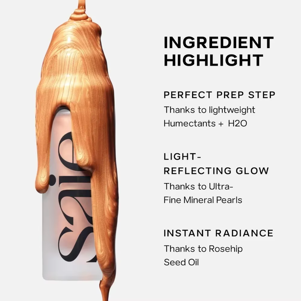 Saie Glowy Gel Hydratant Illuminateur Liquide Effet Rosée pour le Visage et le Corps