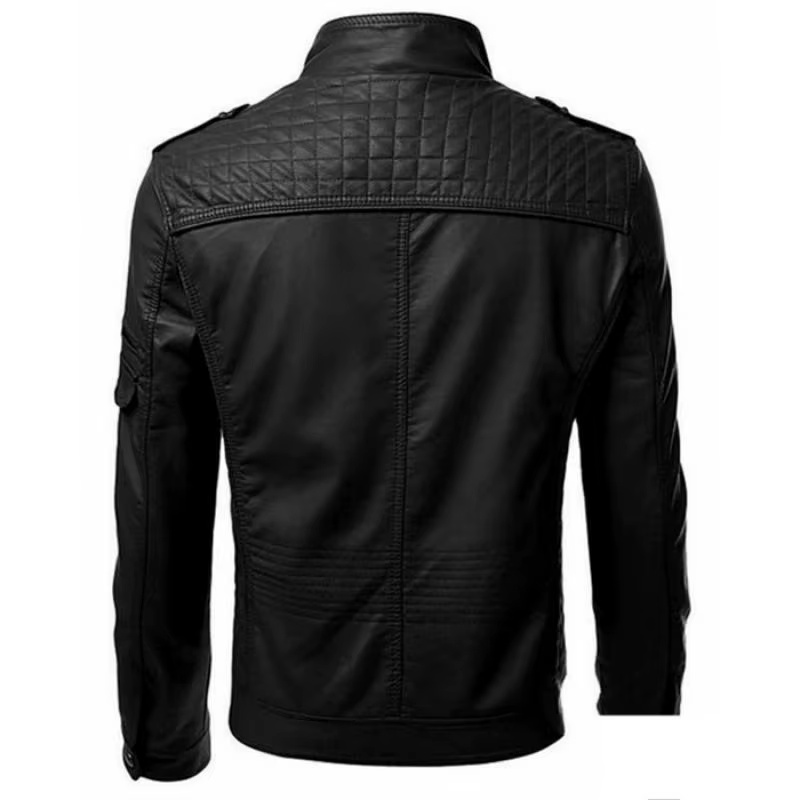 Hommes veste en simili cuir moto 5Xl hommes vestes noir Jaqueta De Couro Masculina vêtements d'extérieur mâle coupe ajustée Pu manteaux en cuir homme