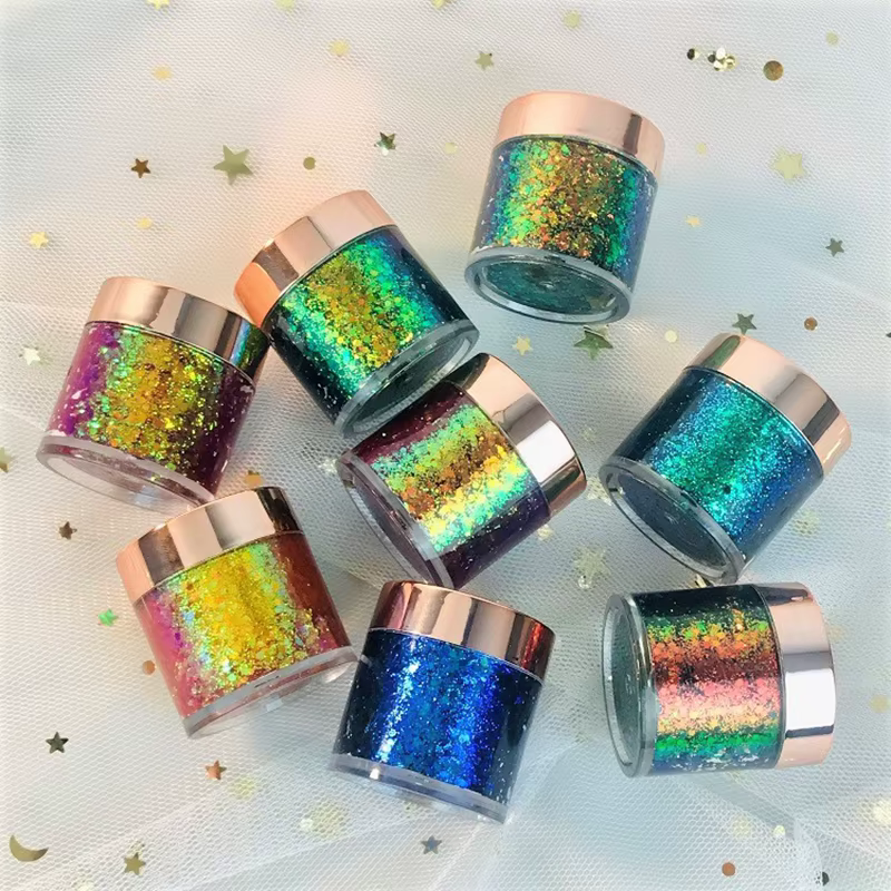 Chaméléon fard à paupières poudre métallique paillettes brillant haute brillance Pigment