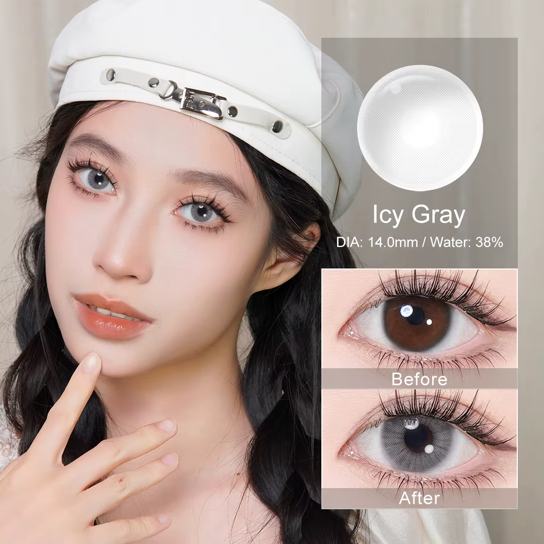 (0.00~-6.00) Lentilles de contact MAGISTER grises avec dioptries