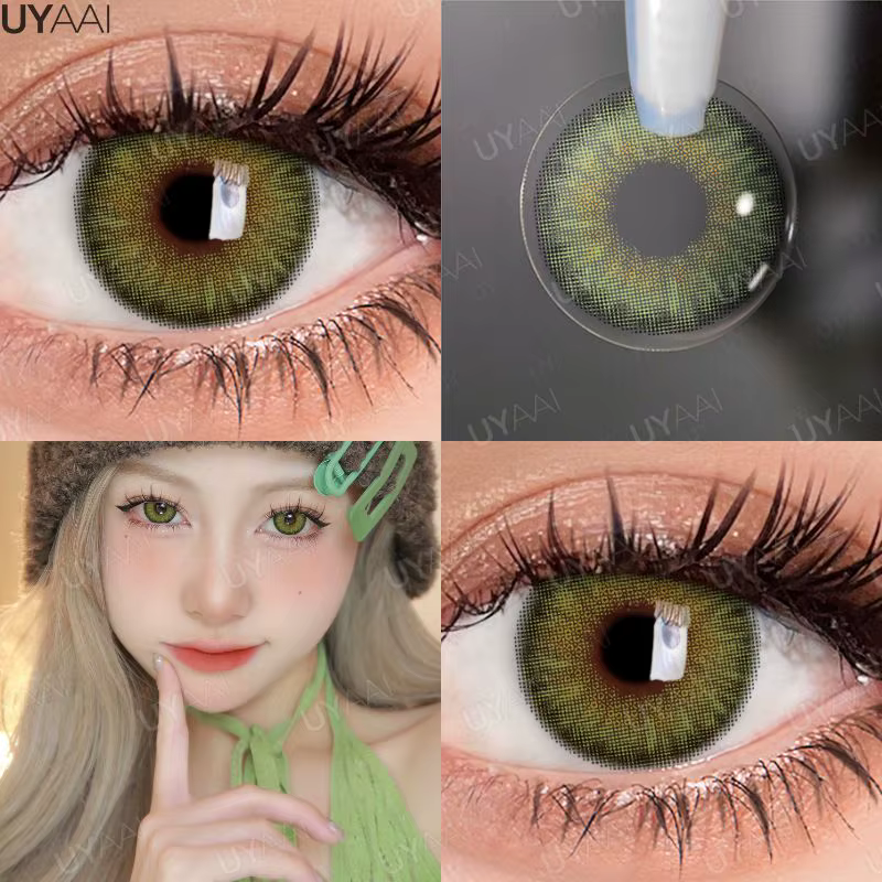 UYAAI 1 paire vert Cosplay élèves colorés pour les yeux lentilles de Contact haute qualité