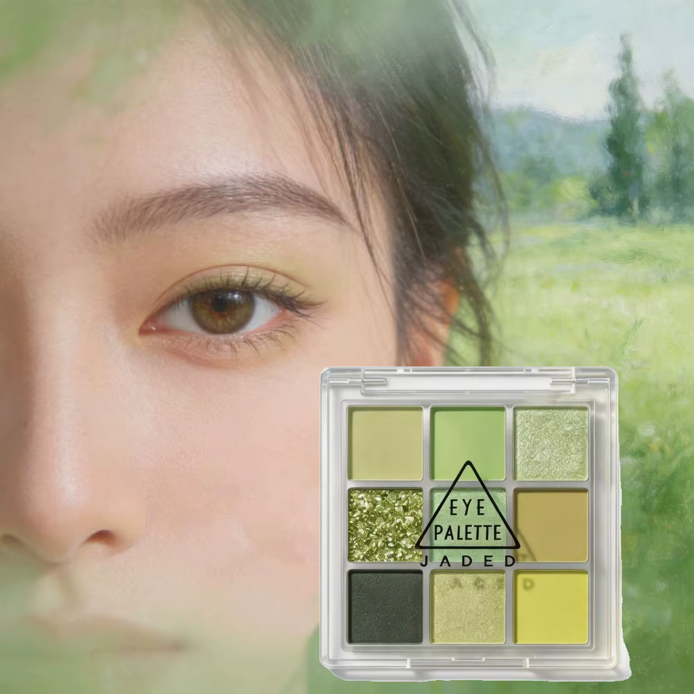 Palette de fards à paupières vert menthe 9 couleurs