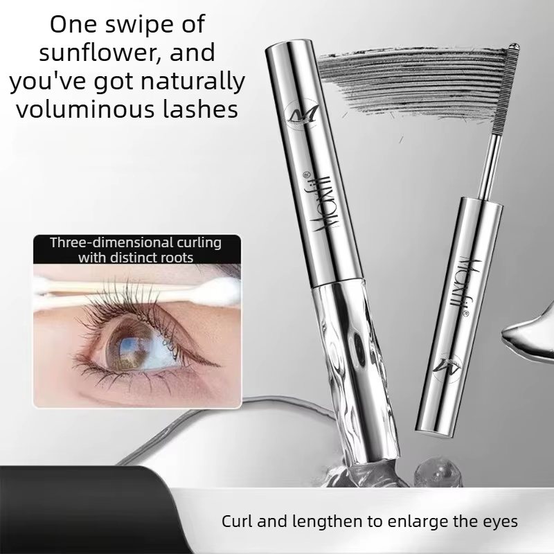 Mascara à tête de brosse en spirale imperméable-Tube en acier longue durée facile à appliquer-convient au