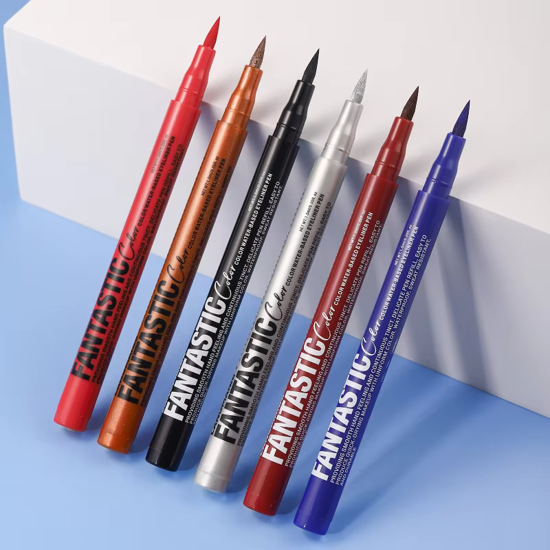 Crayon Eyeliner coloré mat, imperméable, longue durée, stylo liquide, brique à séchage rapide, rouge, noir, blanc, maquillage pour les yeux, cosmétique