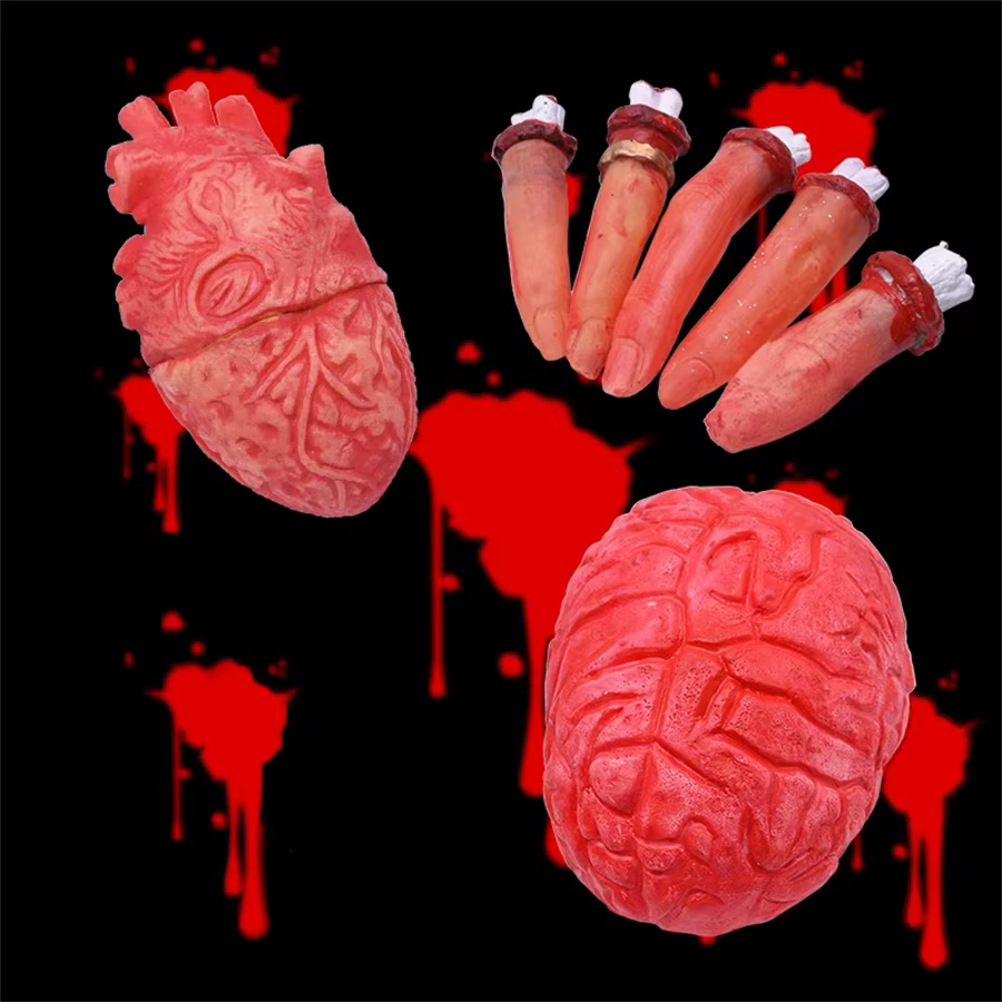 Accessoires de membres coupés, accessoires sanglants d'halloween, décorations sanglantes d'halloween, fausses mains sanglantes, décoration du corps humain