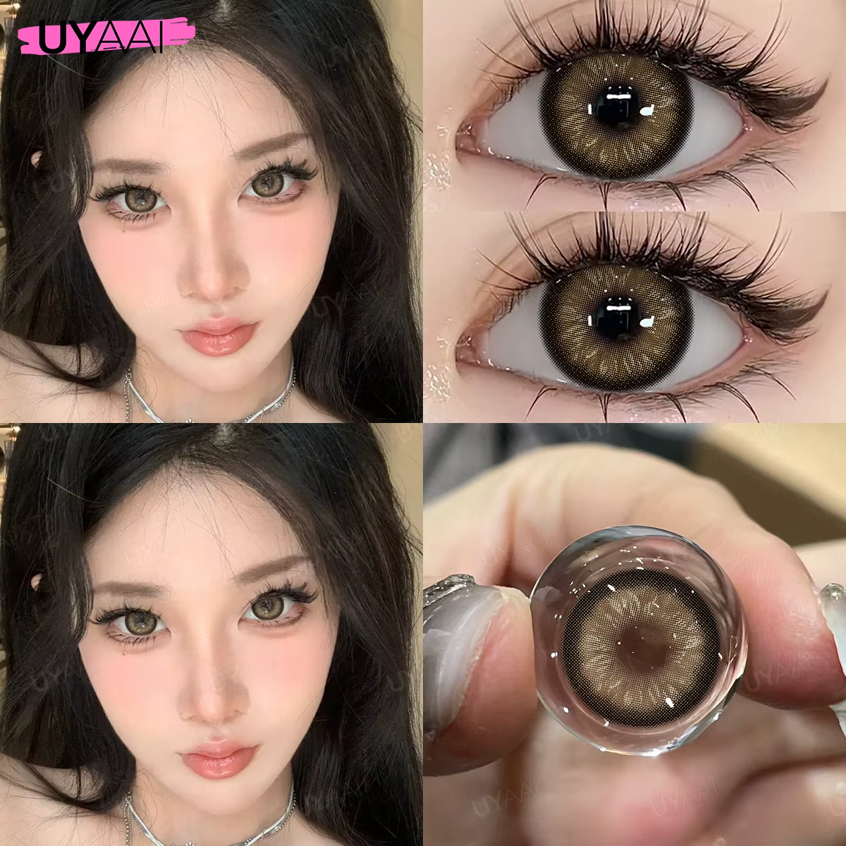 UYAAI 1 paire 0 ~ 600 degrés de myopie lentilles de couleur des yeux