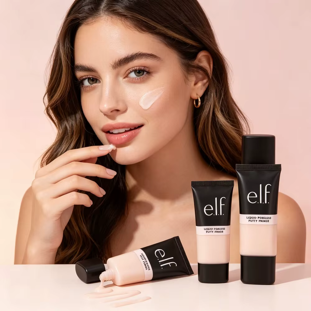 e.l.f. Base de maquillage liquide matifiante effet peau parfaite, texture crème, minimise les pores, contrôle le sébum, cosmétiques pour une peau impeccable