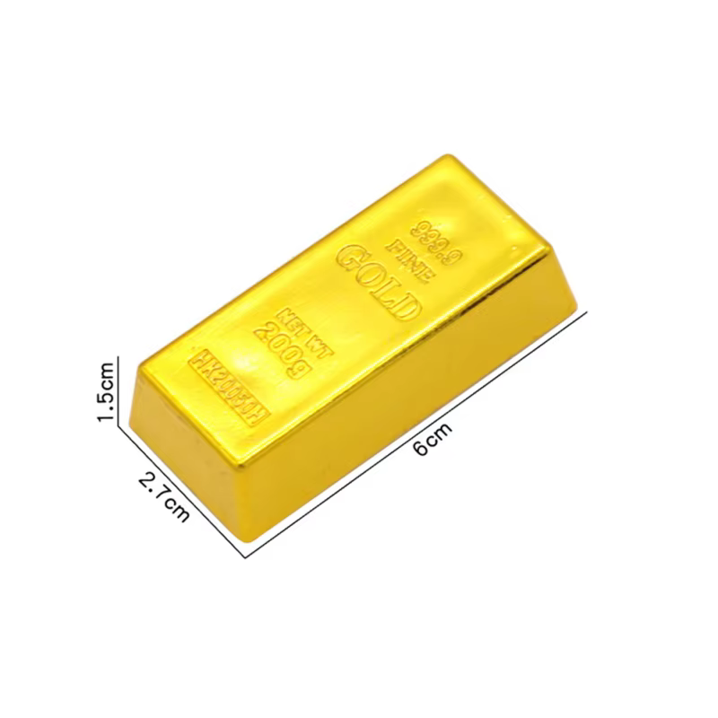 Fausse barre d'or créative, brique dorée simulée, lingot d'or creux, accessoire de film, cadeau fantaisie, accessoire décoratif pour fête