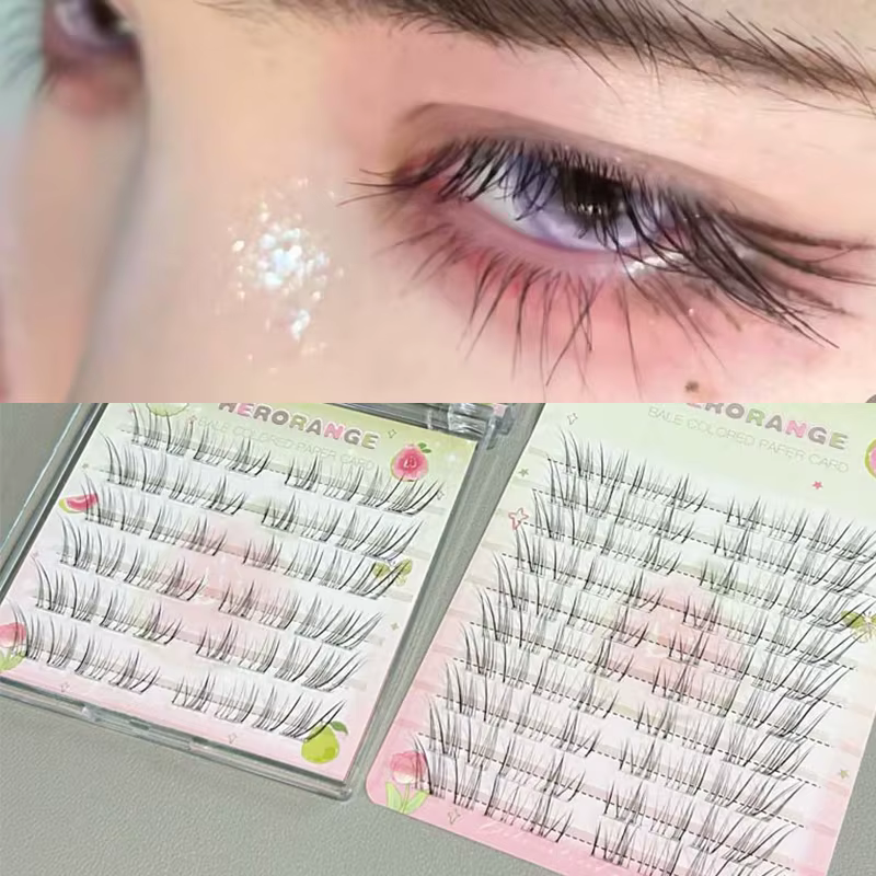 Faux-cils sans colle, 24/48/80 grappes
