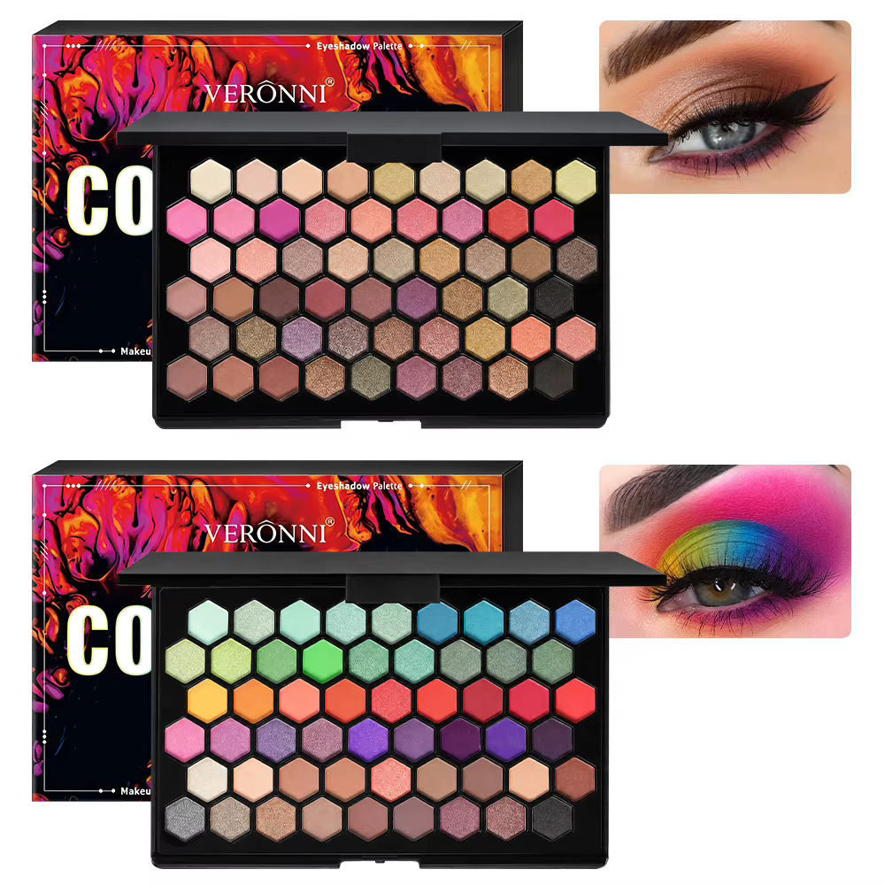 POPFEEL Palette de fards à paupières 54 couleurs – Tons de terre polyvalents et nuances arc-en-ciel vibrantes en un compact – Créez des looks de maquillage sans fin