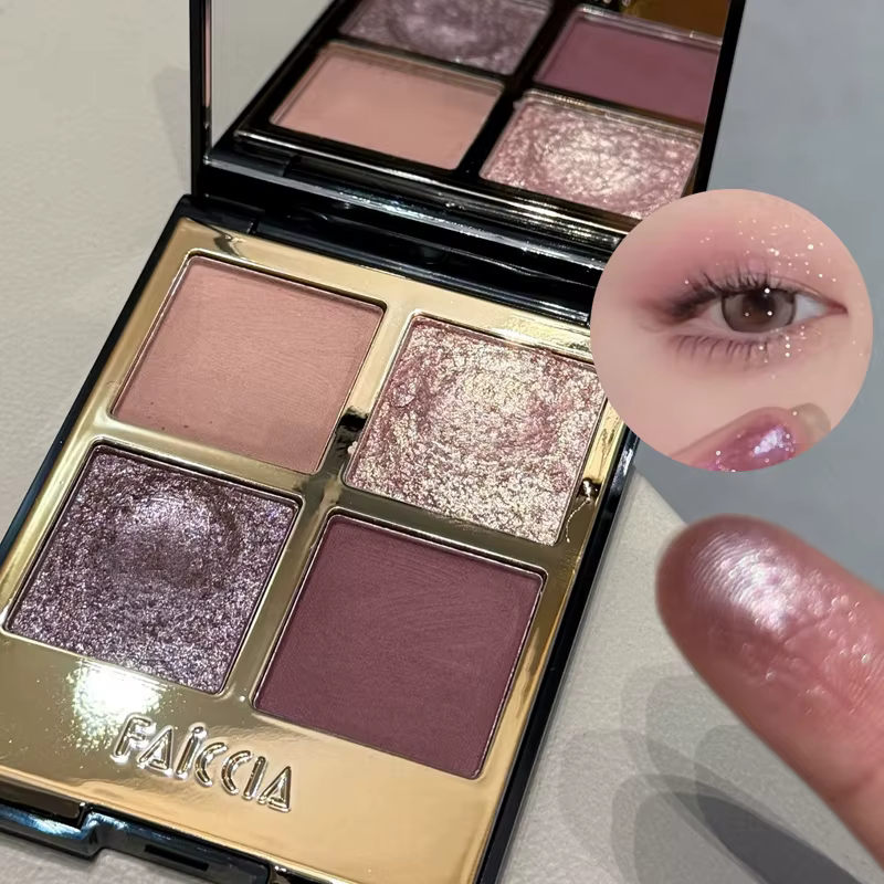 Palette de fards à barrage fumés à quatre couleurs pour les yeux