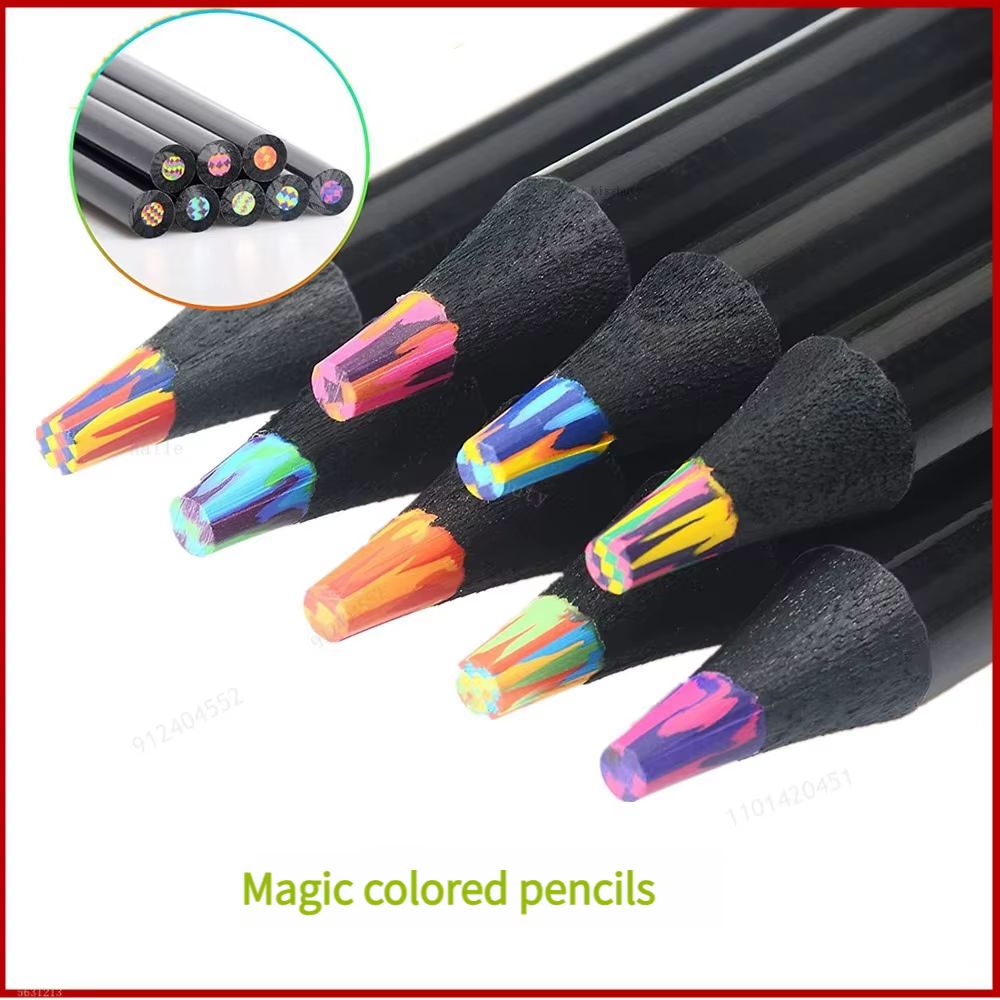 8-24 crayons arc-en-ciel de grande taille de différentes couleurs, crayons arc-en-ciel colorés en bois pour enfants et adultes, crayons multicolores pour le dessin