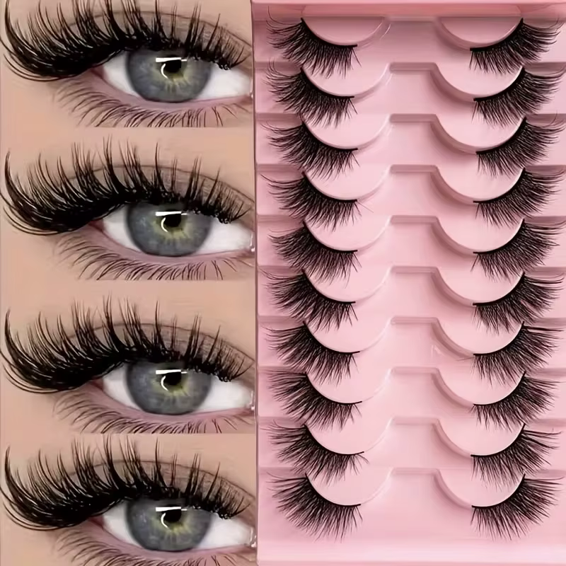 10 paires de cils épais effet œil de chat
