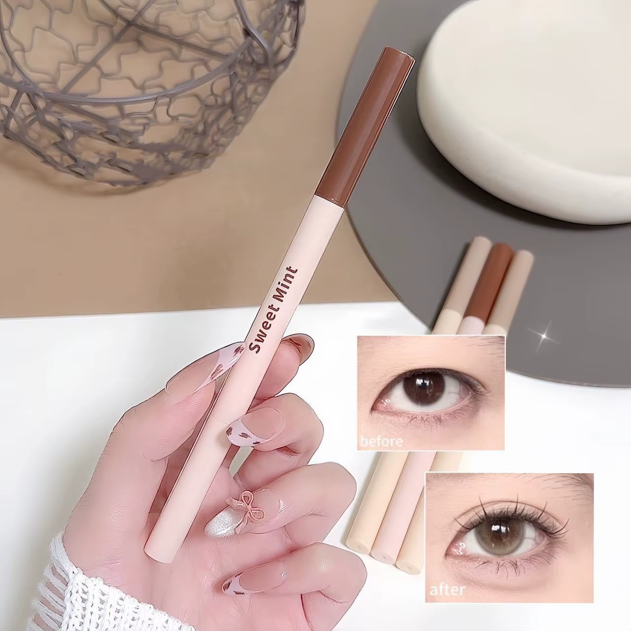 Crayon Eyeliner Double Pointe 2-en-1 : Illuminateur et Bronzer pour les Yeux