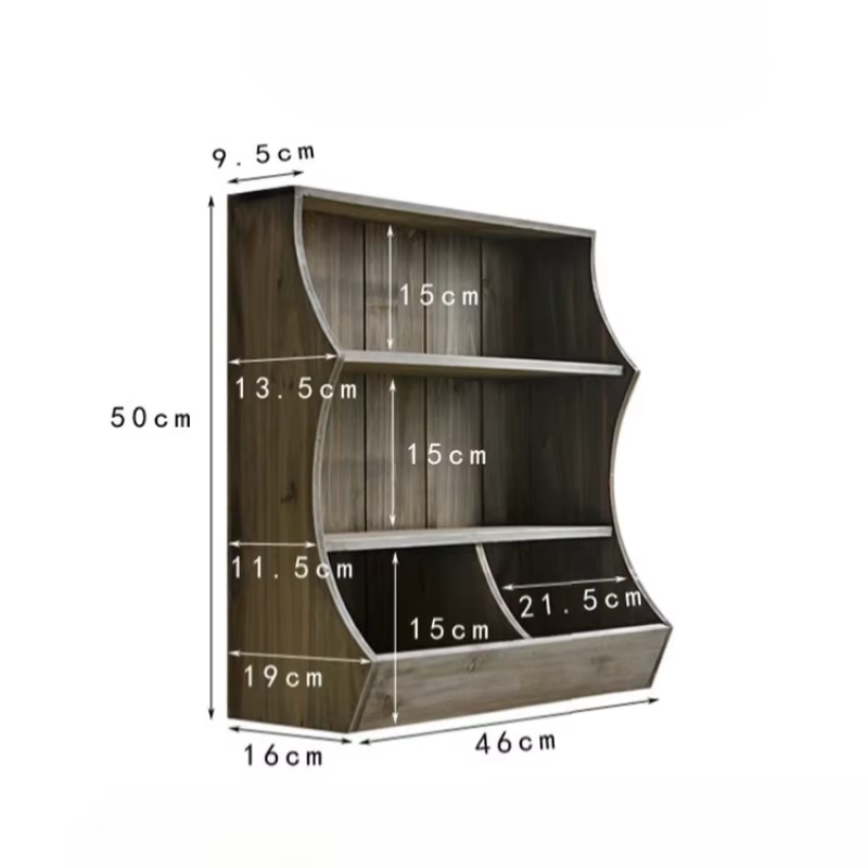Armoire de rangement montée sur étagère murale en bois massif, avec support, étagère polyvalente, organisateur, support de verre de cuisine