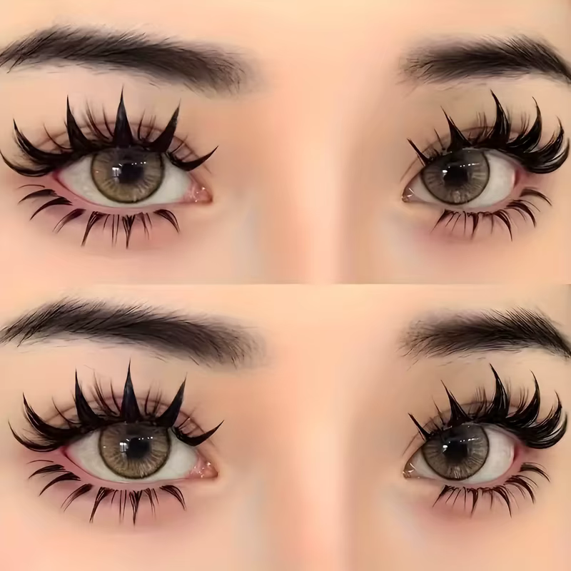 5 paires de faux cils de style manga dramatique – maquillage pour les yeux de poupée épaisse