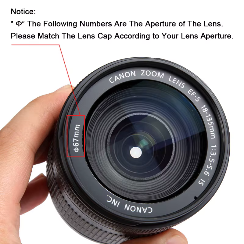 Capuchon d'objectif d'appareil photo de haute qualité 49mm 52mm 55mm 58mm 67mm 72mm à clipser pour objectif avant