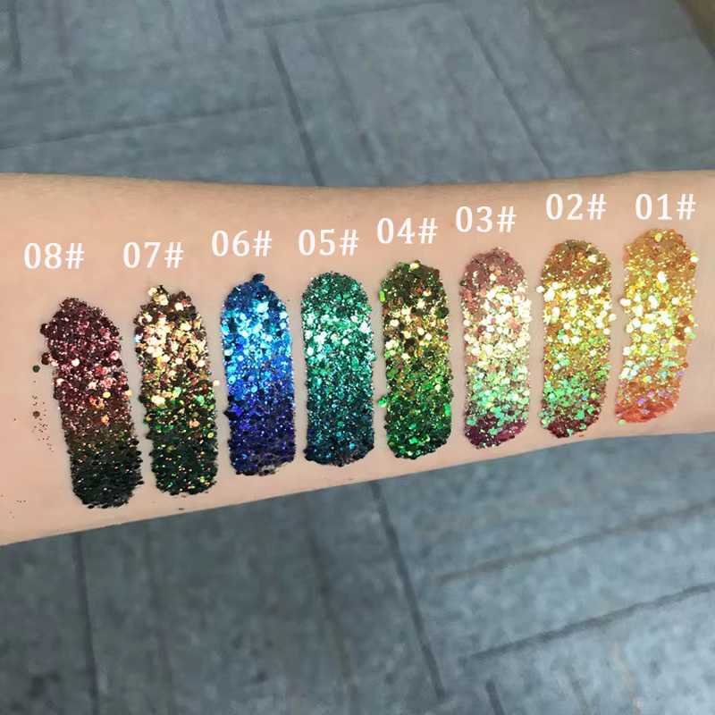 Chaméléon fard à paupières poudre métallique paillettes brillant haute brillance Pigment