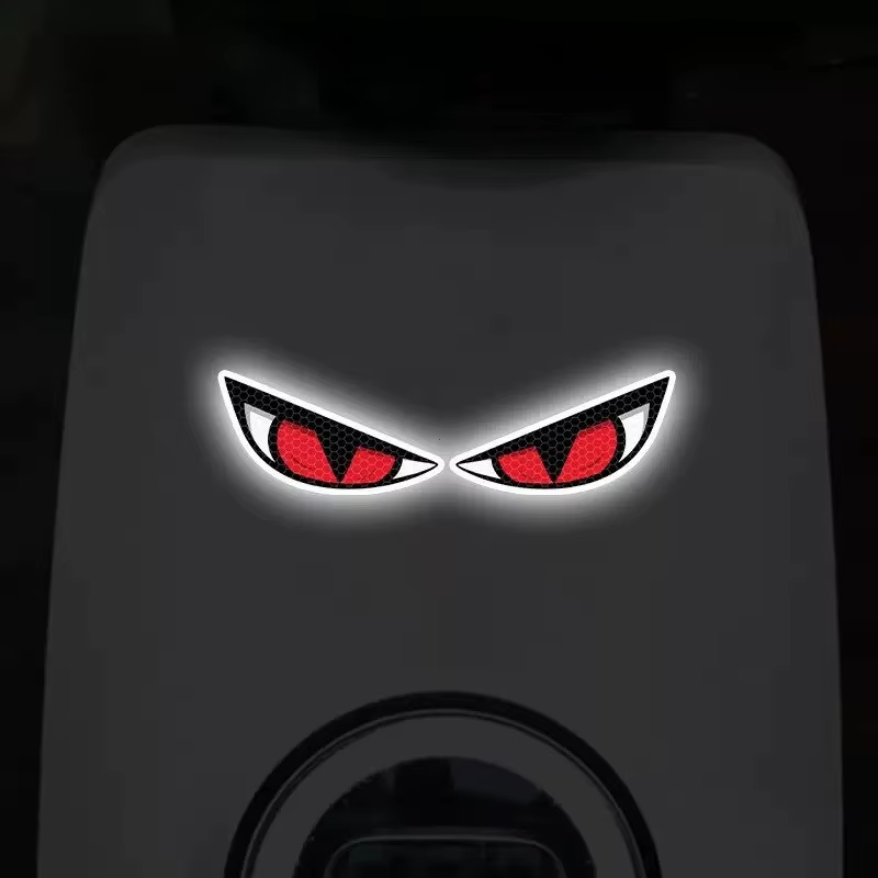 Autocollant de voiture drôle yeux rouges yeux du diable autocollants d'avertissement réfléchissants imperméables accessoires pour voitures camions motos décalcomanie