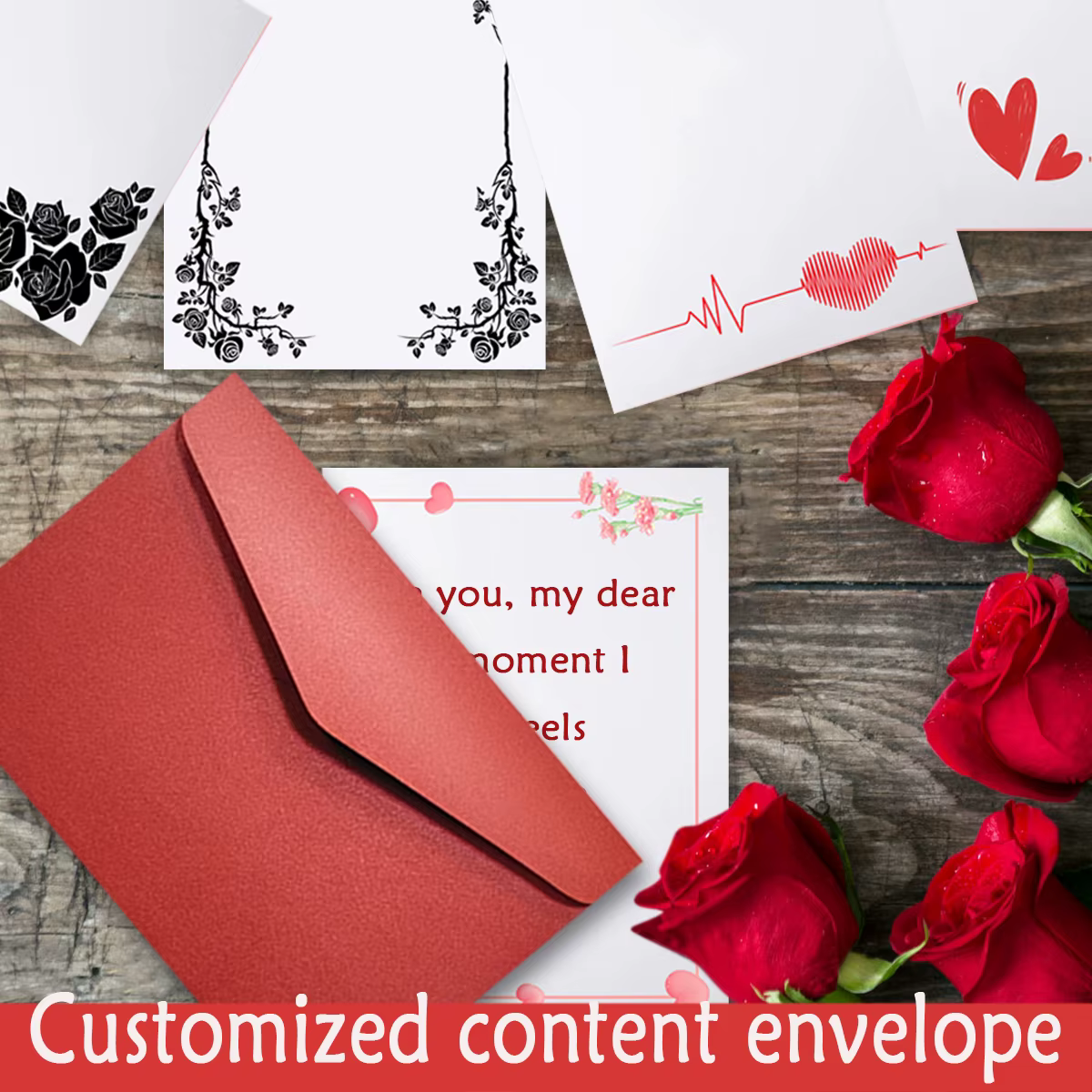 Lettre d'enveloppes personnalisées DIY, personnalisation de la lettre de la Saint-Valentin, lettres de bénédiction d'amis, impression de documents d'entreprise, courrier une lettre