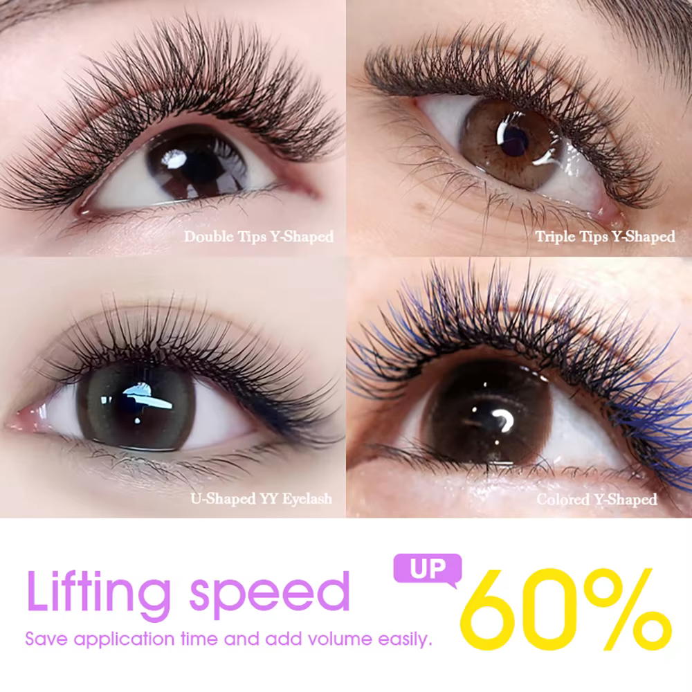 MASSCAKU U forme YY Faux cils C D Curl 8-15mm mélange préfabriqué Volume ventilateur Extension