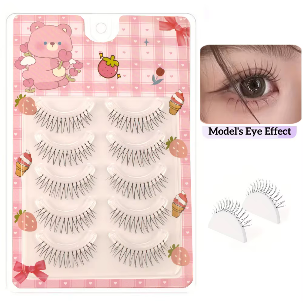 5 paires de faux cils de style coréen