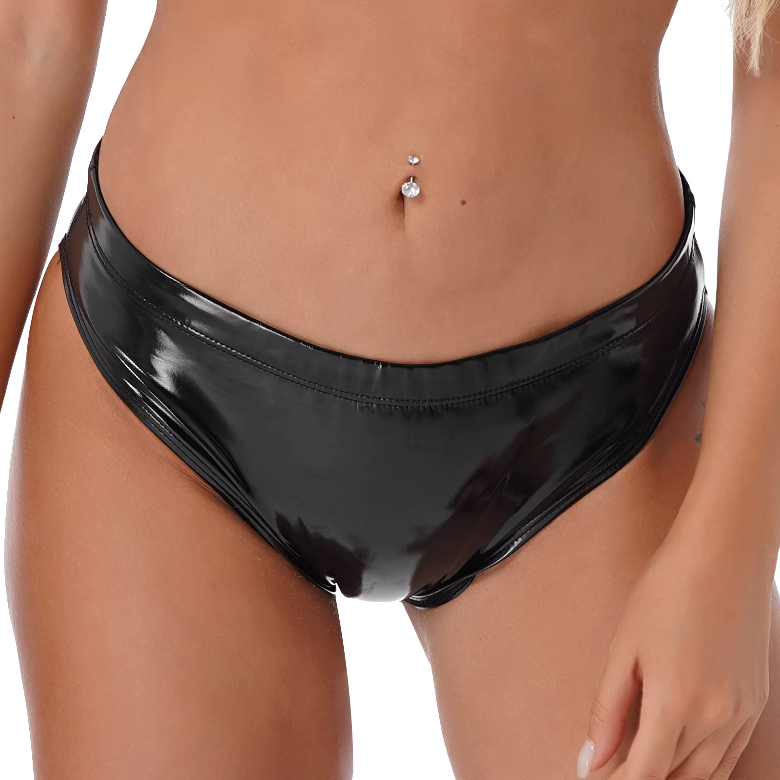 Mini slip en latex taille basse pour femme, culotte coupe haute, bas de bain, sous-vêtement, Chang Club, phtalperformance, fête cosplay