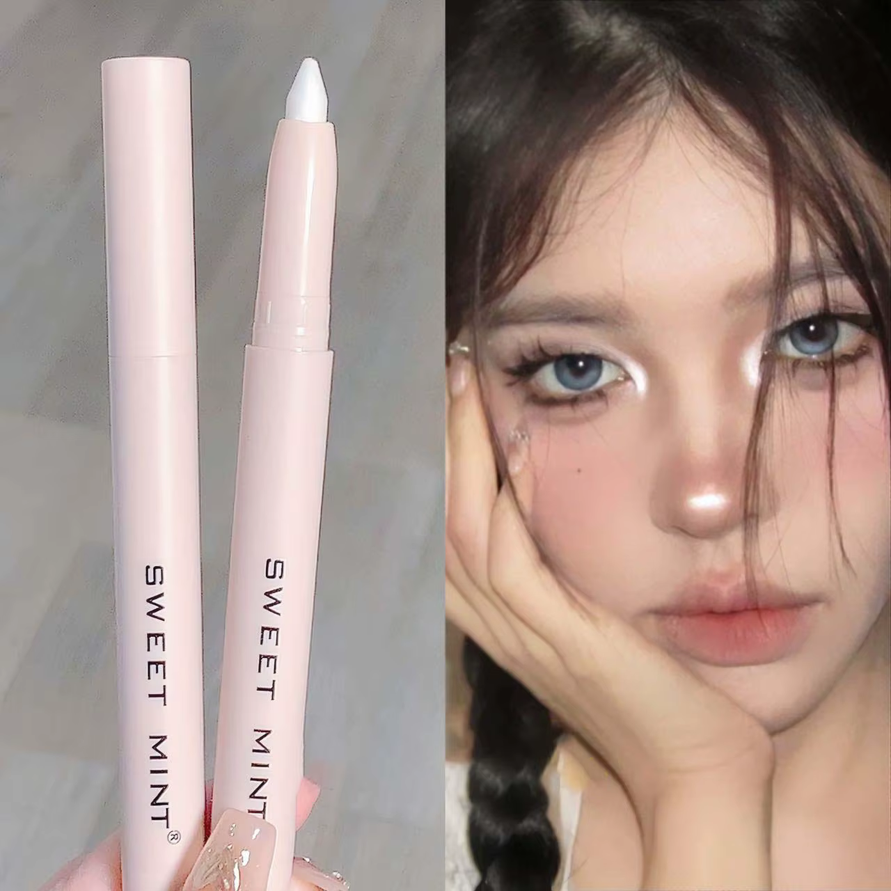 Eyeliner blanc brillant paillettes fard à paupières bâton Eye Liner stylo 15 couleurs mat marron rose nacré yeux maquillage éclaircir ver à soie