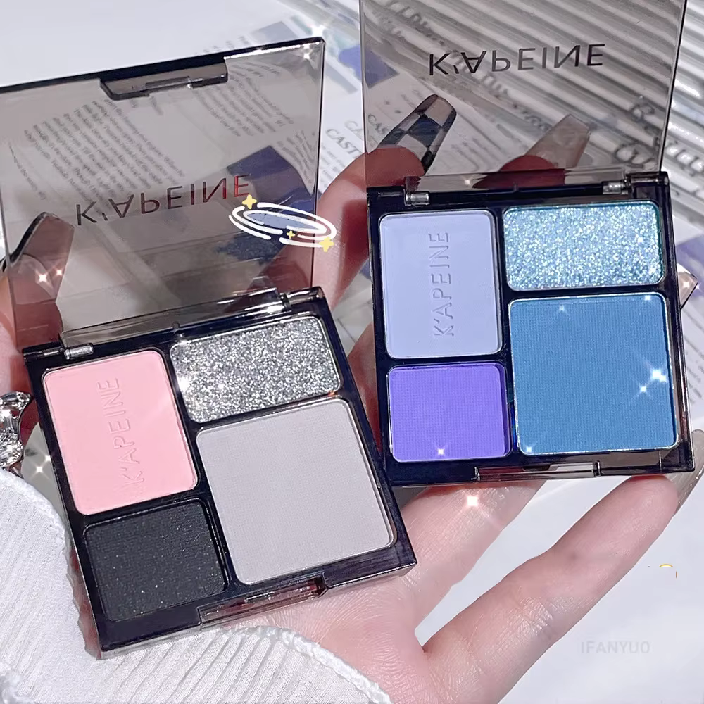 Noir rose fard à paupières poudre douce Cool filles yeux Contours Palette de maquillage coréen quatre couleurs