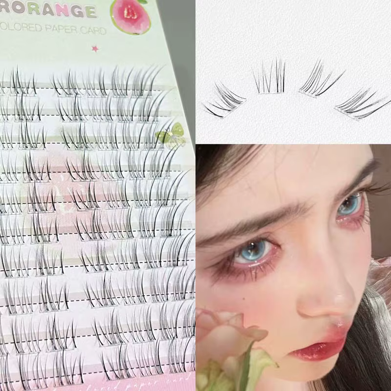 Faux-cils sans colle, 24/48/80 grappes