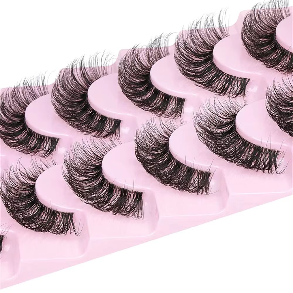 10 paires de Faux cils 6D Super moelleux et vaporeux