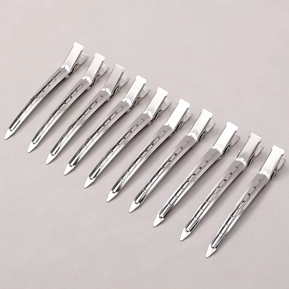 Pinces de soins capillaires pour femmes, pinces de séparation en métal et acier pour coiffure, barbier, coupe de cheveux, outils de coiffure, racine de cheveux, épingle à cheveux moelleuse
