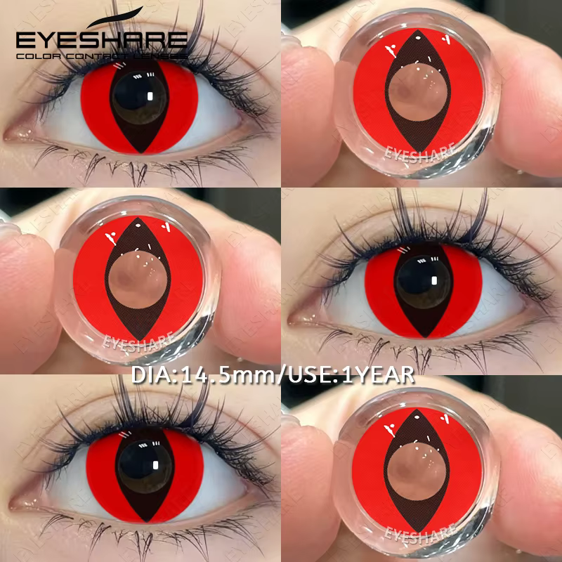 EYESHARE 2 pièces Cosplay lentilles de Contact colorées Anime Cateye