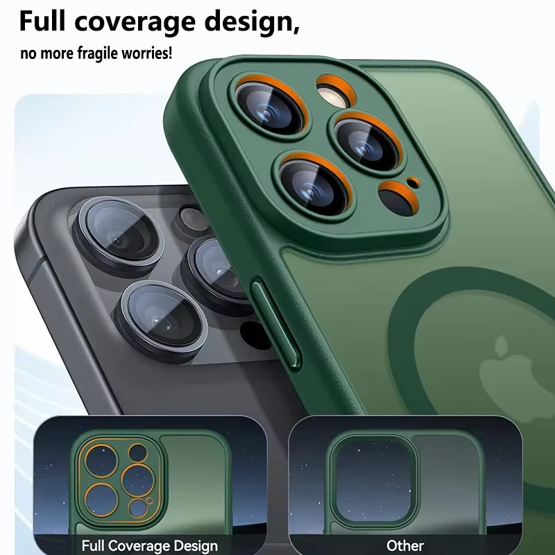 Coque de téléphone givrée de luxe, étui magnétique Transparent mat Magsafe pour iPhone 17 16 15 14 13 12 11 Pro Max Plus 17 Air 16e