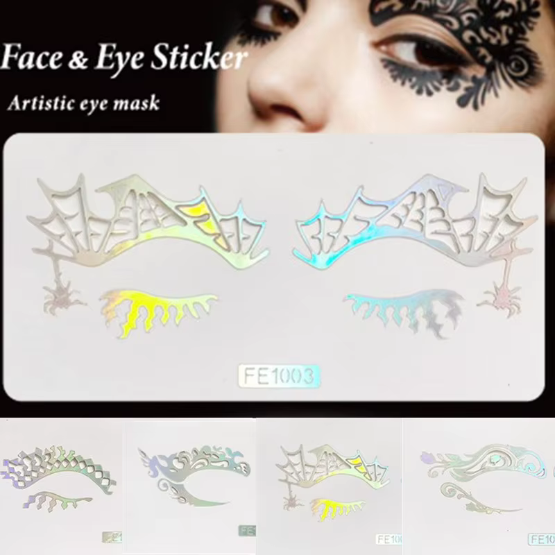Visage décoratif maquillage Eyeliner autocollants coloré