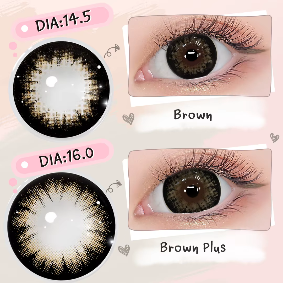 (0.00~-6.00) MAGISTER Lentilles de contact graduées à effet agrandissant 16 mm avec dioptries Noir/Marron Cosmétiques